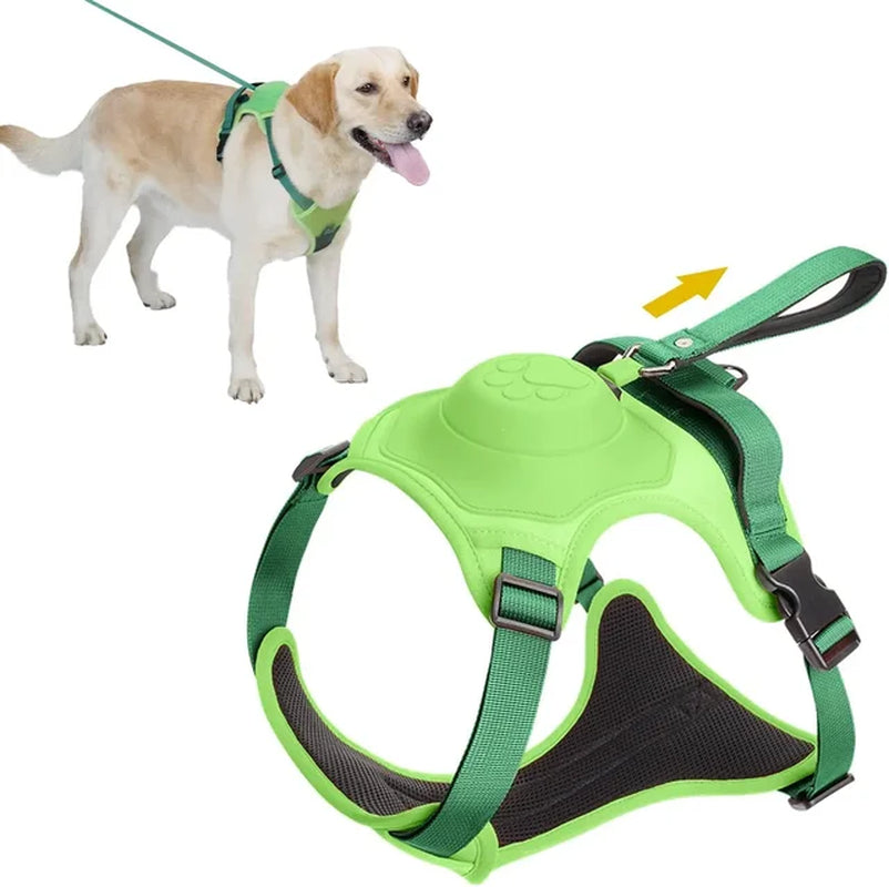 "πΎ Ultimate Dog Walk Combo: Harness & Retractable Leash Set! π Anti-Burst, Flexible, Breathable - Perfect for Daily Walks!"