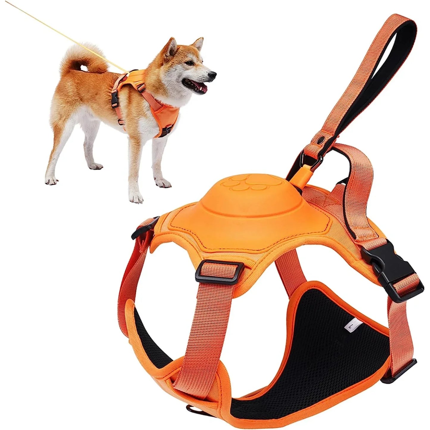 "πΎ Ultimate Dog Walk Combo: Harness & Retractable Leash Set! π Anti-Burst, Flexible, Breathable - Perfect for Daily Walks!"