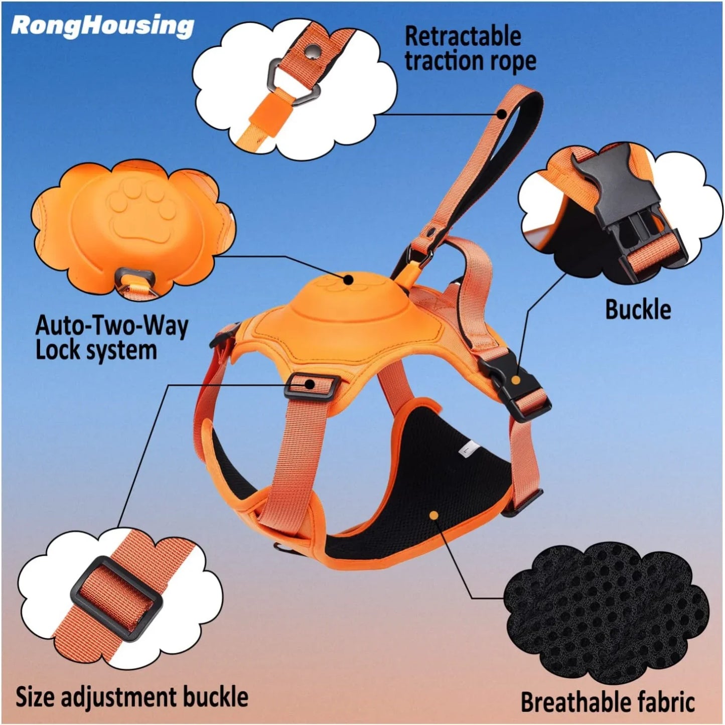 "πΎ Ultimate Dog Walk Combo: Harness & Retractable Leash Set! π Anti-Burst, Flexible, Breathable - Perfect for Daily Walks!"